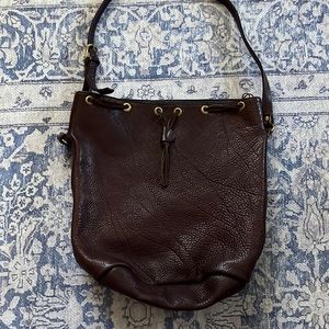 Brown leather bag- large